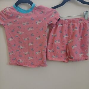 Unicorn Print Kids Pajamas - Pink